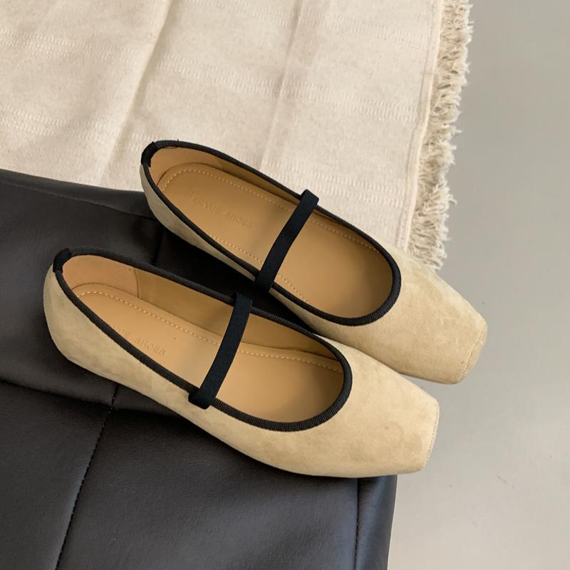 Fashion SUOJIALUN 2025 Autumn New Brand Women Flat Shoes Fashion Square Toe Shallow Slip On Mary Jane Shoes Soft Flat Heel Boat Shoes