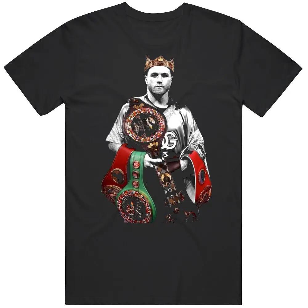 Saul Canelo Alvarez The King Boxing Fans TShirt 100 Cotton ONeck Summer Short Sleeve Casual Mens Tshirt Size S3XL S