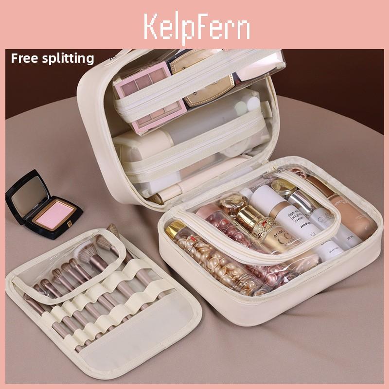 Pu Makeup Organizer With Multiple Compartments Waterproof Storage For Daily Use