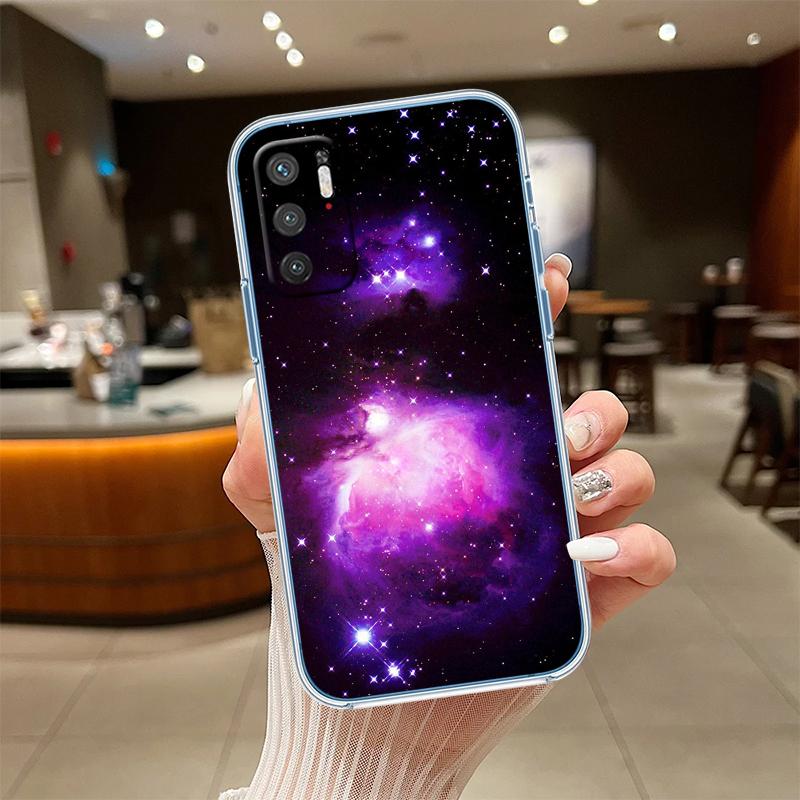 UP43 Purple Space Star Transparent Phone Case for Samsung Galaxy A04 A04S A14 A23 A34 A54 M23 M33 M52 M53