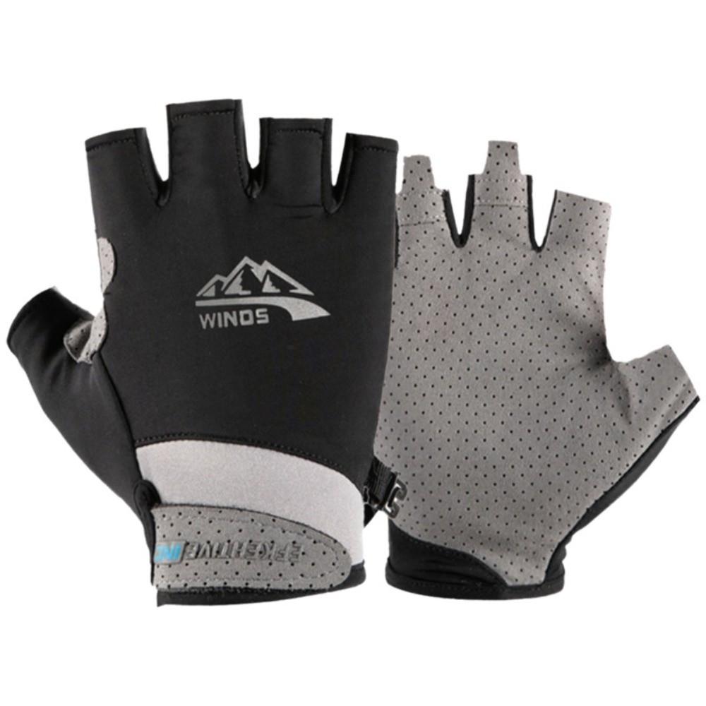 1 Pair Breathable Fitness Gloves Anti-lost Half-finger Mittens Cycling Gloves  Outdoor