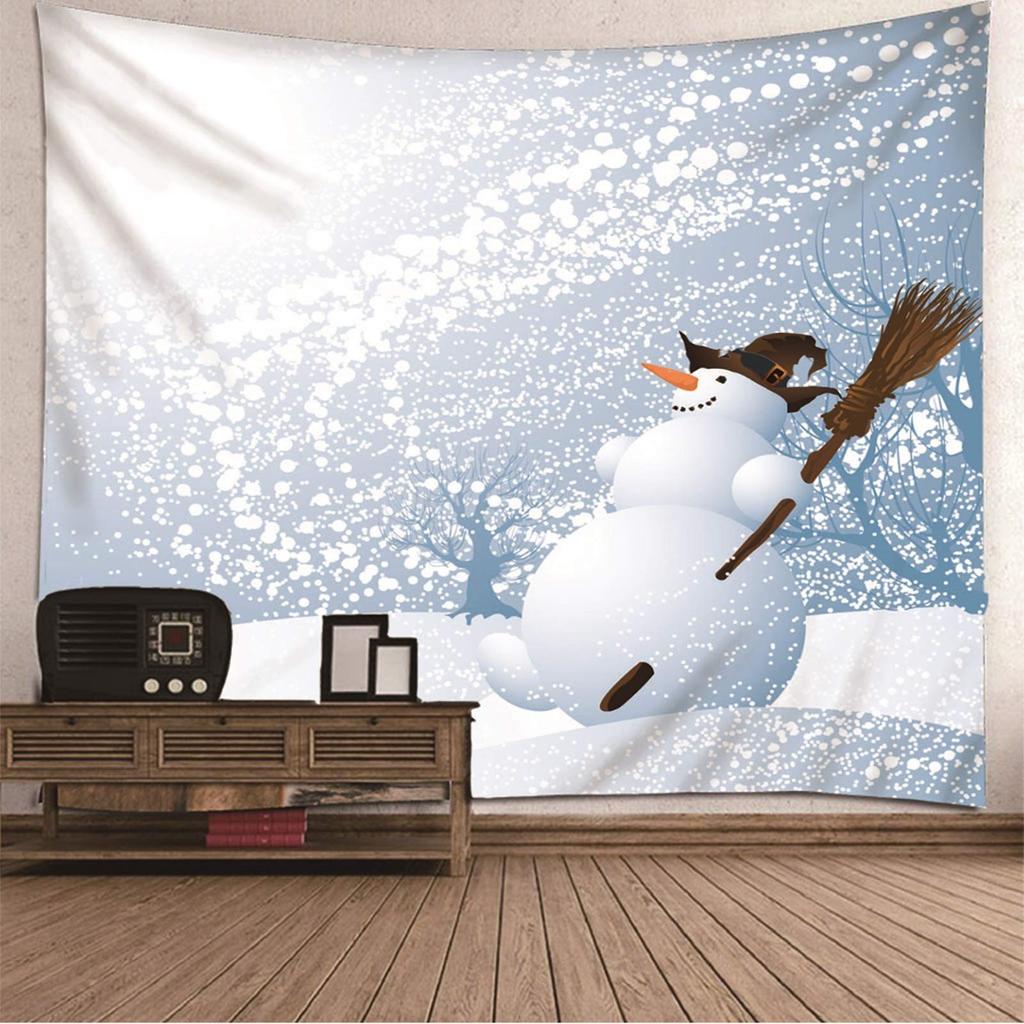 Funny Christmas Snowman Tapestry New Year Party Background Tapestry Bedroom Dormitory Wall Hanging
