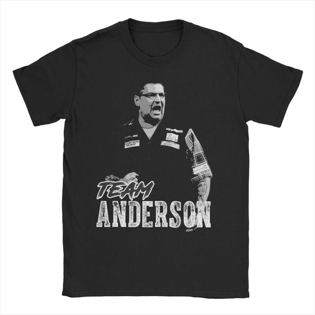 Novelty Gary Anderson TShirt for Unisex Women Crewneck Cotton T Shirt Short Sleeve Tees Printed Clothing