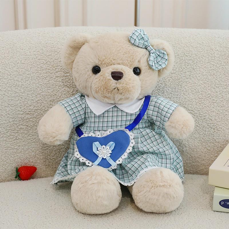 Plush Teddy Bear Couple Set Valentines Gift Wedding Bedding Decoration Soft Stuffed Animal Toy Teens Adults 90cm 1.65kg