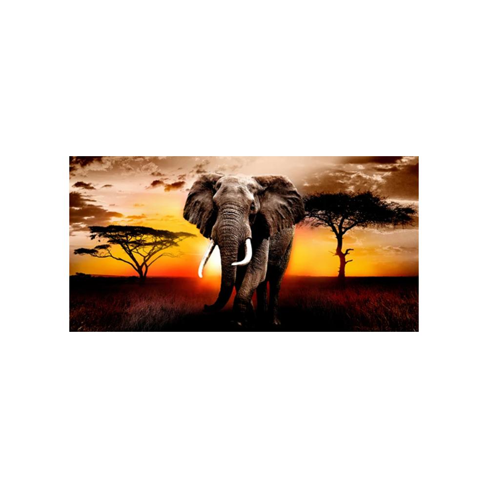 

Elephant Sunset Canvas Wall arts Prints African Savannah Wall Decor Posters for Living Room, Bedroom, No Frame 20X40CM No Framed
