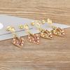 Nidin Japan and Korea New Fashion Long Drop Earrings Inlaid Zircon Pearl Shiny Temperament Ear Jewelry Anniversary Party Gifts