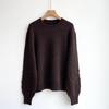 LP Simple Solid Color Cashmere Pullover with Embossed Floral Sleeves
