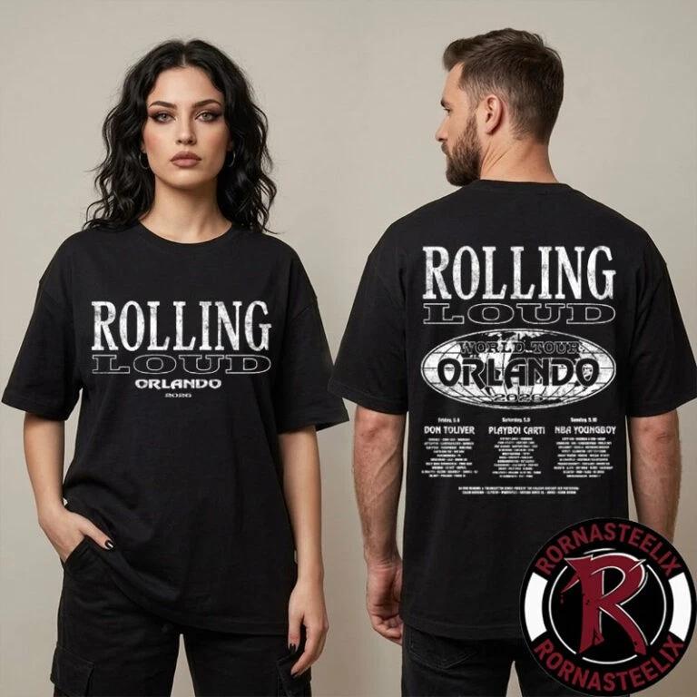 Rolling Loud Орландо 2026 BnW Орландо Тур 2026 Состав Унисекс Футболка Двусторонняя L