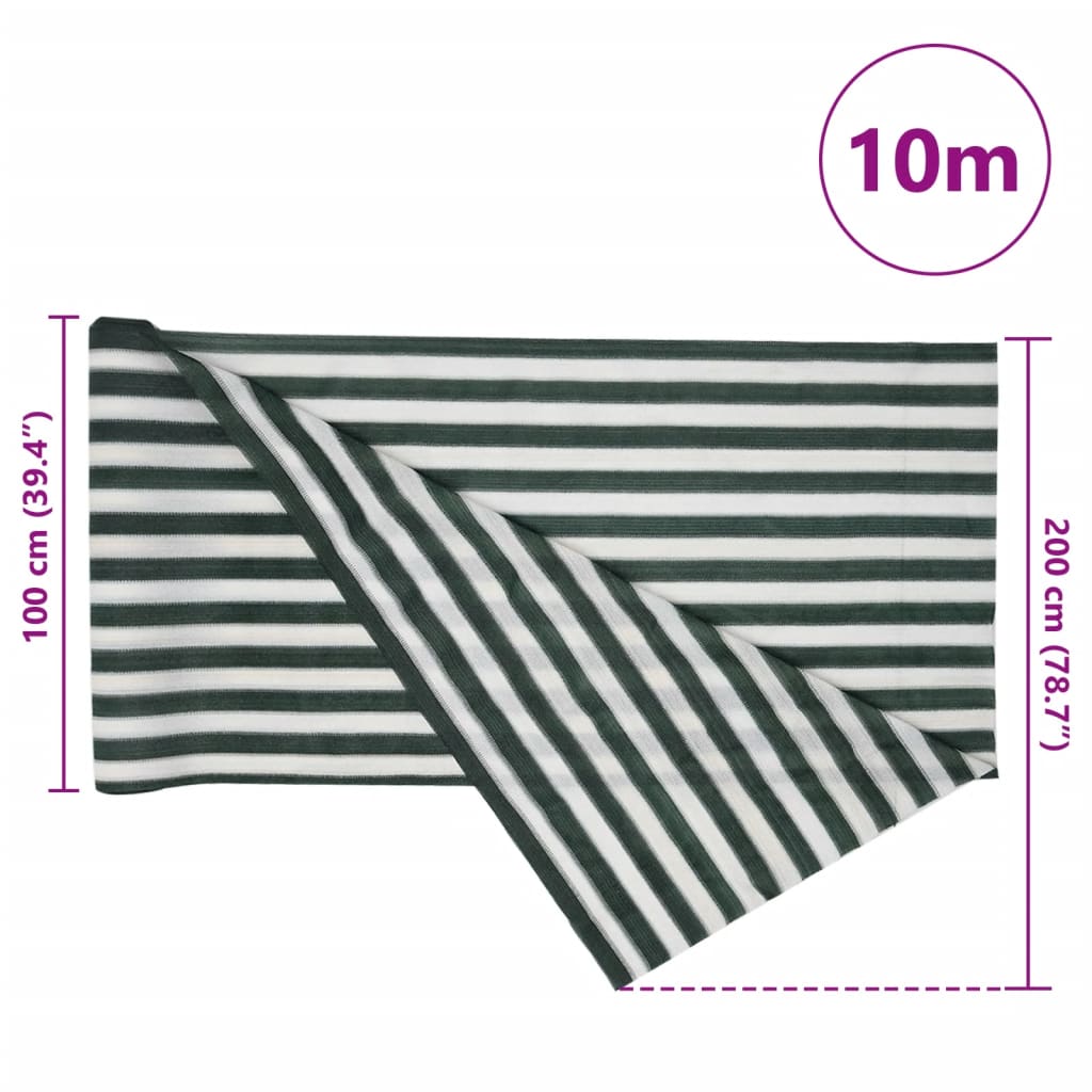 Privacy Screen Green and White 2 X 10 M HDPE 150 G M²