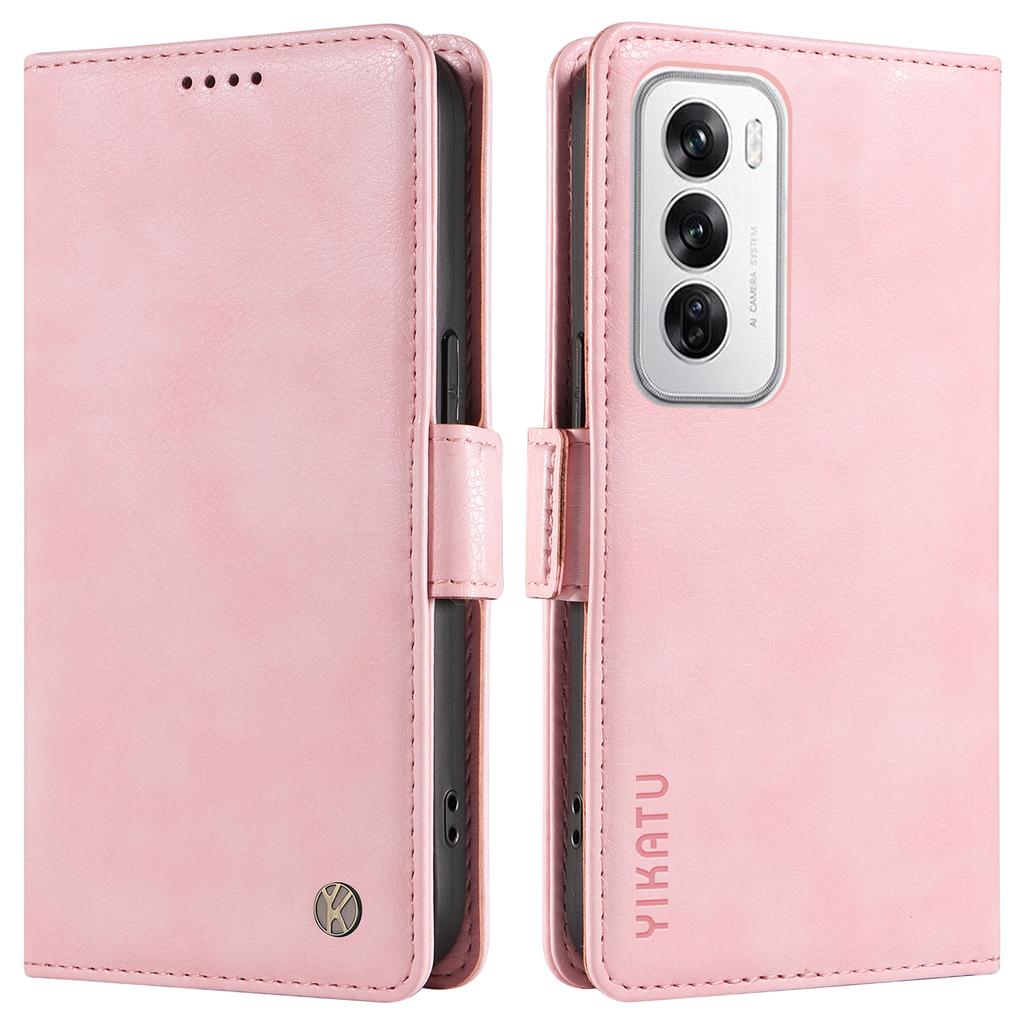 YIKATU YK-007 For Oppo Reno12 5G (Global) Phone Case Anti-Drop PU Leather Stand Wallet Cover
