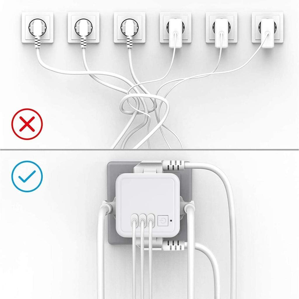 Multiple USB Socket, Wall Socket, Cube, 4 Sockets, with 3 USB Power Supply, 7-in-1 Power Strip USB Power Supply with Switch, Wall Socket