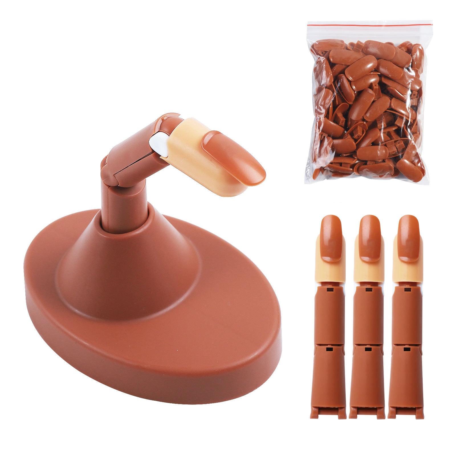 

Professional Manicure Training Hand With Movable Joint Fingers And Anti Slip Base For Nail Art Beginners коричневый