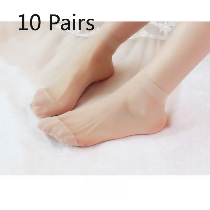 

10 пар женских летних тонких модных новых нескользящих хрустальных коротких носков 10 Pairs телесный