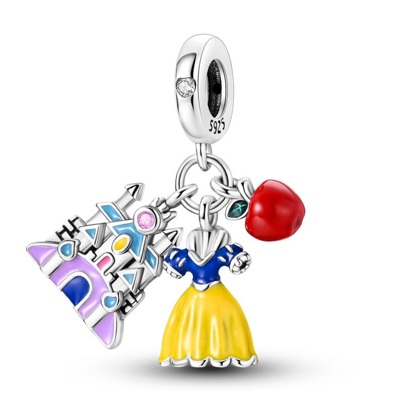 Encanto de Moda de Plata de Ley S925 Compatible con Pulsera Original DIY Para Mujeres Joyería Torre Colgante de Flor Fina Regalos de Cumpleaños