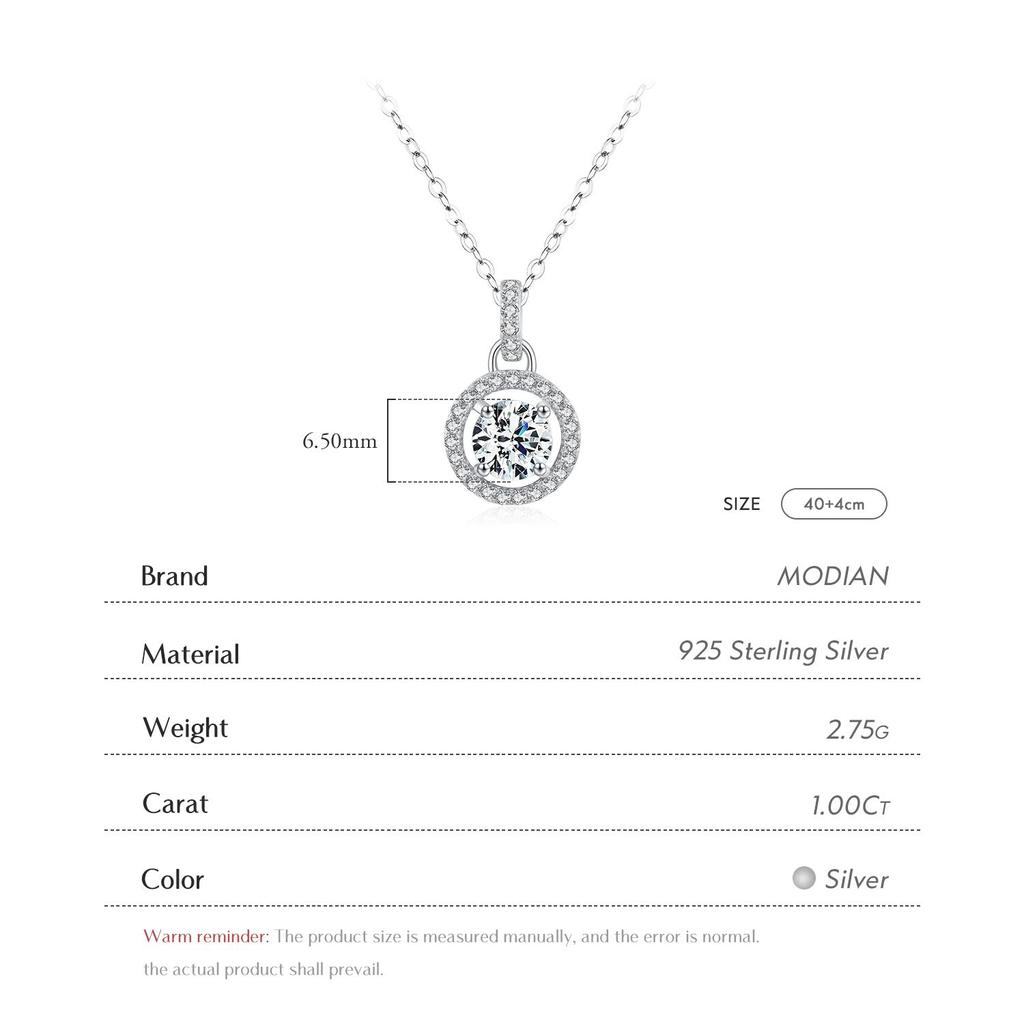 MODIAN 1 Karaat D Kleur Moissanite Hanger Ketting Voor Vrouwen 925 Sterling Zilveren Bruiloft Bruids Fijne Sieraden Met Certificaat