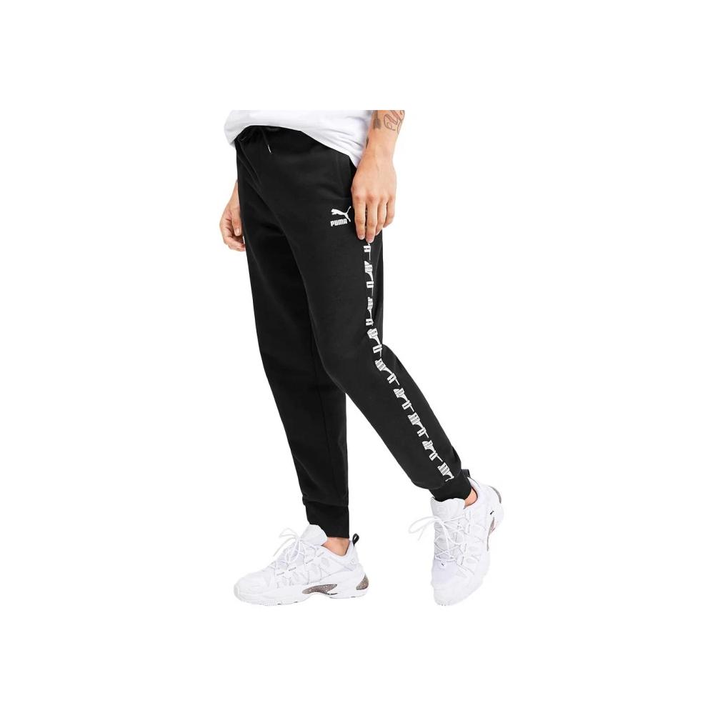 Puma Side Stripe Slim Fit Jogger Pants Men Bottoms Black 595885-01