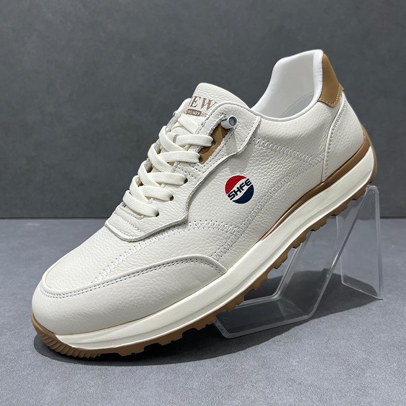 Cross-Border Men'S Shoes New Breathable One-Pedal Leather Little White Shoes Men'S Lightweight Casual Shoes Soft-Soled Sports Forrest Gump Shoes
