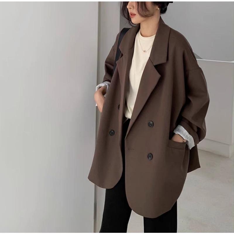 Women Loose Fit Long Sleeve Blazer Korean Style Casual Office Wear
