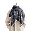 Black and White Shawl Women's Autumn and Winter New Outer Long Thickened Warm Scarf Antique Versatile Scarf