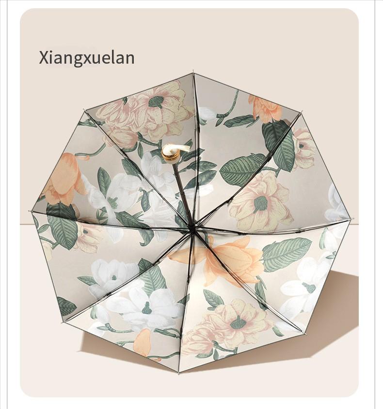 8 Spiler Trefoldig Håndåpnet Vinyl Dobbeltlags Paraply Parasoll Håndåpnet Paraply Regn