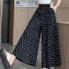 Gepunktete Eis-Seiden-Hosen mit weitem Bein – Sommerlich dünn, locker, formend, A-Linie, Übergröße, Fee-Stil für Damen.