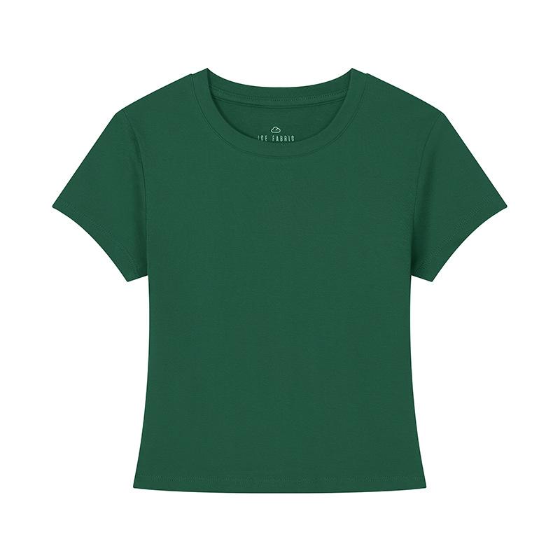 Solid Color Short-sleeved T-shirt for Women's New Inner Round Neck Bottoming Shirt Versatile and Slim