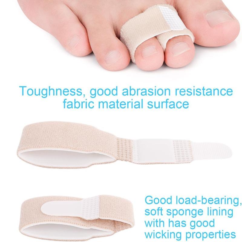 12 Pack Fabric Hammer Toe Corrector, Reusable Broken Toe Protectors Buddy Taped Wraps, Hammertoe Straightener, Toe Splint for Broken Toe,