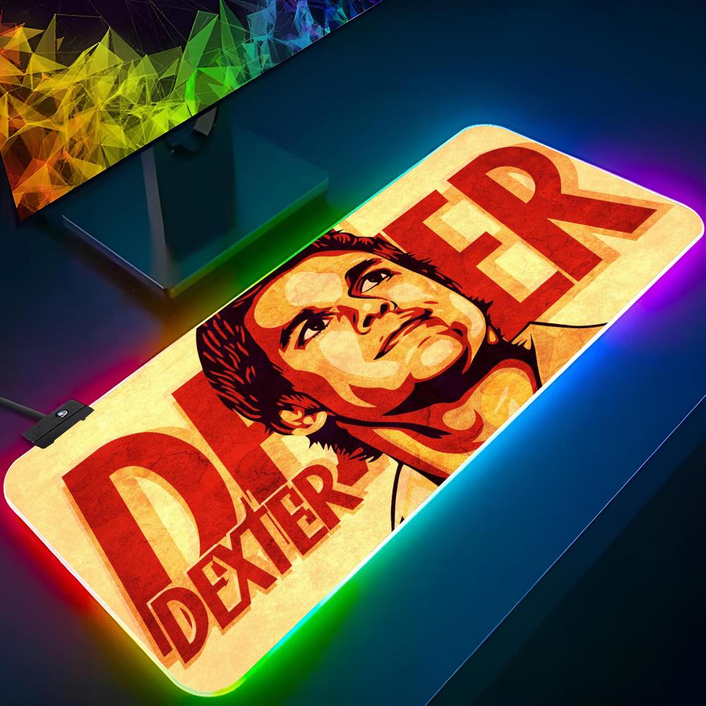 Dexter Para Podkładka pod mysz Gamingowa Podkładka pod mysz RGB Klawiatura z podświetleniem Dziewczyna Gracz Duża Podkładka pod laptop Podkładki na stół Podkładka na biurko