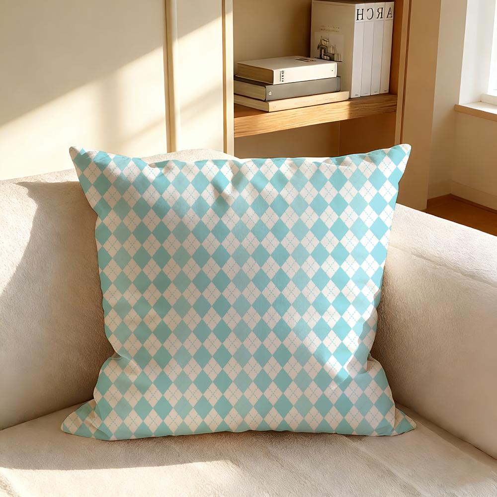 Cushion Cover Nordic Style Natural Linen Pillow Cover Durable Washable Pillowcase For Home Bedroom Sofa P-Rhombus Lattice