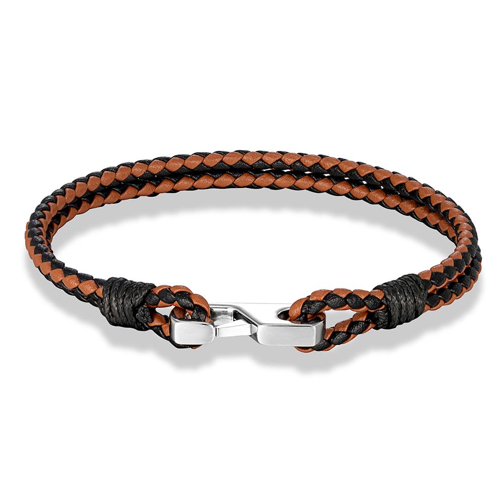 3MM Genuine Leather 316L Square Buckle Bracelet for Men Mature Stable Elegant Design Personalized Perfect Gift for Men