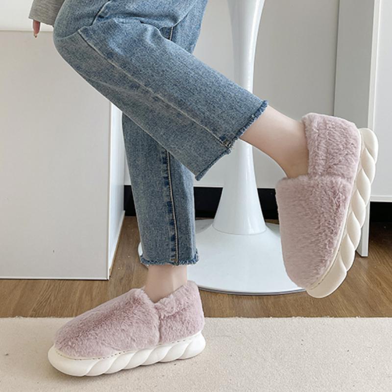 Mode 2024 Neue Damen Hausschuhe Lässige Mode Zuhause Einfarbige Hausschuhe Warm und Bequem