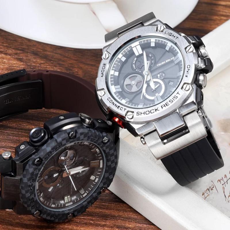For Casio Gst-b100 Watch Strap Silicone Men GST-W300 210 400G S130 S310 S330 B100 Band Metal Adapter Modified Rubber Watchband
