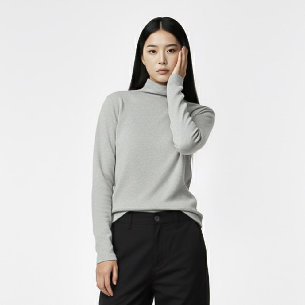 STUDIO 235 Seamless Reversible Turtleneck Gray