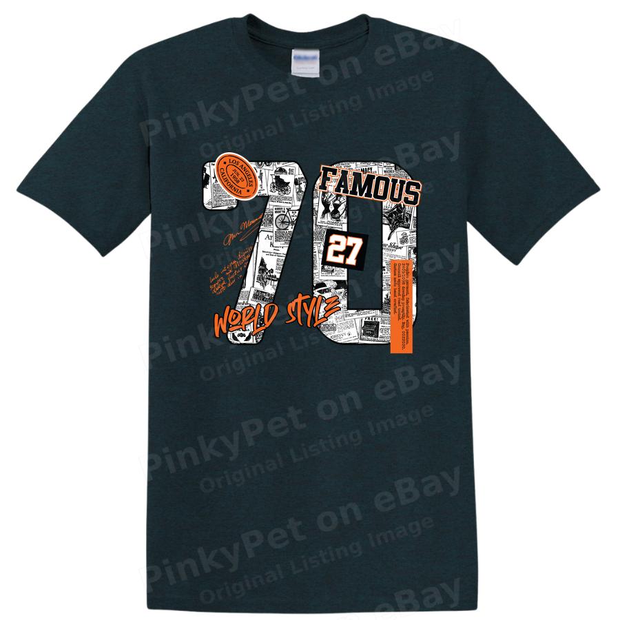 Famous 70 Vintage T Shirt World Style Los Angeles 27 Tee Retro Graphic