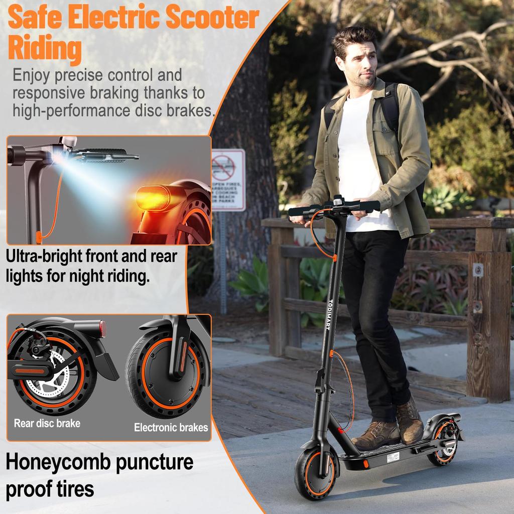 Elektrikli Scooter Yetişkin, 30-35km Menzil, 8.5" Ultra Hafif Katlanabilir E Scooter, 350W Motor, 3 Hız Modu, TODIMART T3 Yetişkinler ve Gençler İçin, Akıllı Uygulama