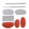 8Piece Sculpture Pottery Shape Scraper Cutter Ceramic Clay Tool Set for Sculpting Modeling with Silicone and Metal Tool