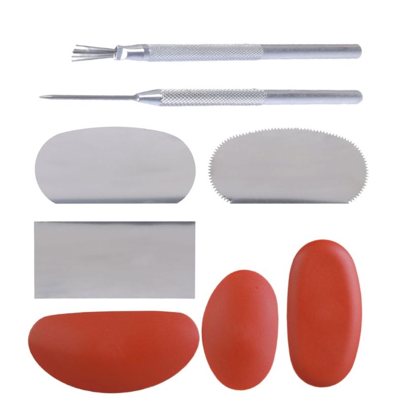 

Complete 8Piece Sculpting Carving Pottery Tool Set Suitable for Detailed Clay Cake Candle Art Work Easy Storage & Travel 1