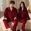 1011 New Couple Pajamas Autumn and Winter Premium Golden Velvet Black Thickened Fleece Warm Homewear Set