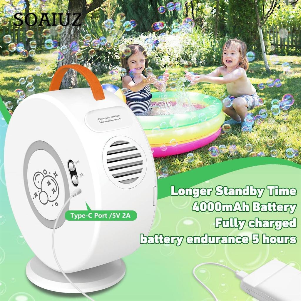 Bubble Machine Automatic Bubble Blower Rotated 90°/360° For Child Adult USB Rechargeable Battery Portable Bubble Machine For Fun Outdoor Toy Party