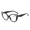 Oversized Fashion Cat Eye Reading Glasses for Women Contrast Color Blocked Anti Blue Light Presbyopia Glasses Diopters To +4.0