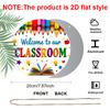 2D Plat Hangend Ornament, 1 stuks Yanlin Welkom op Onze Klaslokaaldeur - Kleurrijke Kleurpotlood En Schooldecoratie, Met Letters, Sterren En Licht