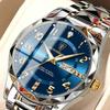 POEDAGAR Men's Stainless Steel Business Date Waterproof Luminous Quartz Watch,  Suitable For Work Occasion