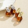 Versatile Clear Resin Drop Earrings Alloy Base Portable Designs for Everyday Jewelry Wear