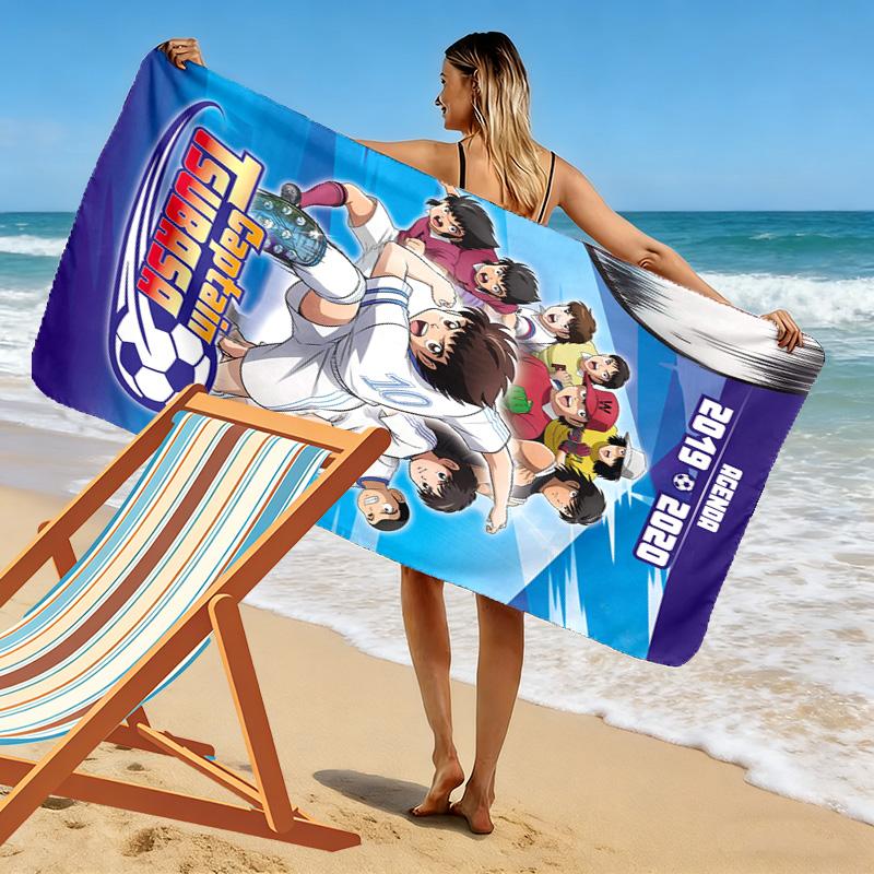 Captain Tsubasa Anime Print 2D Flat Print Beach Towel, Large Soft Quick Dry Towel for Beach Camping SwimmingXSTJ0915588