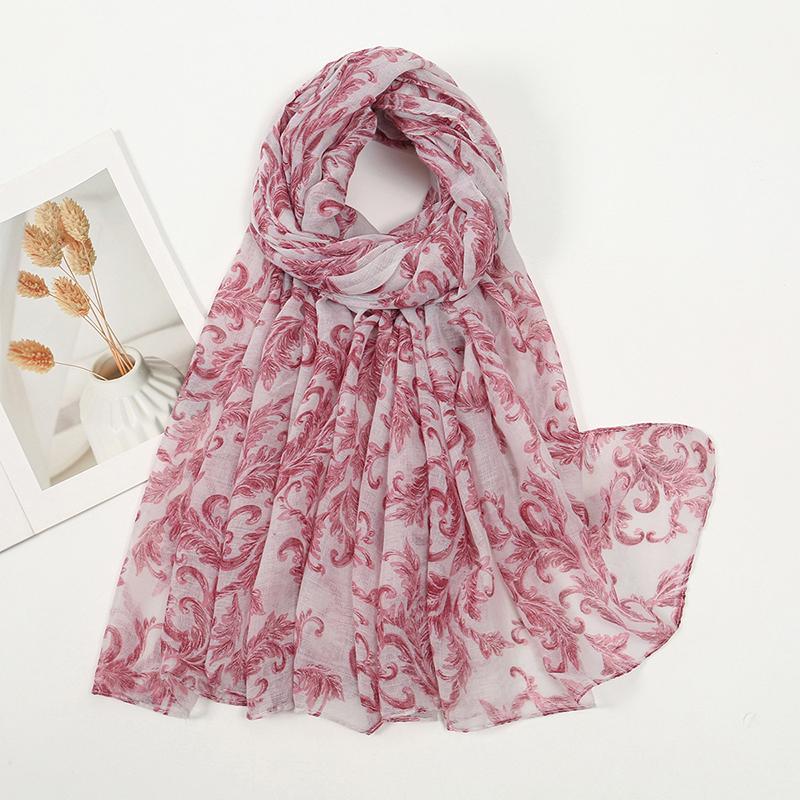 Elegant Women Retro Silk Scarf Print Wrap Shawl Lady Bandanas Hijab Boho Beach Long Scarve Pareo Headscarf Fashion Korean New