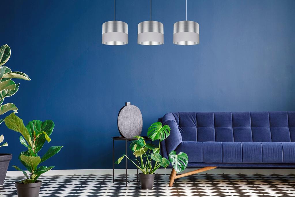 CEILING HANGING LAMP CHROME LAMPSHADE LED