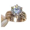 Pave Cubic Zirconia Statement Ring, Full Crystal Covered Band Cocktail Ring