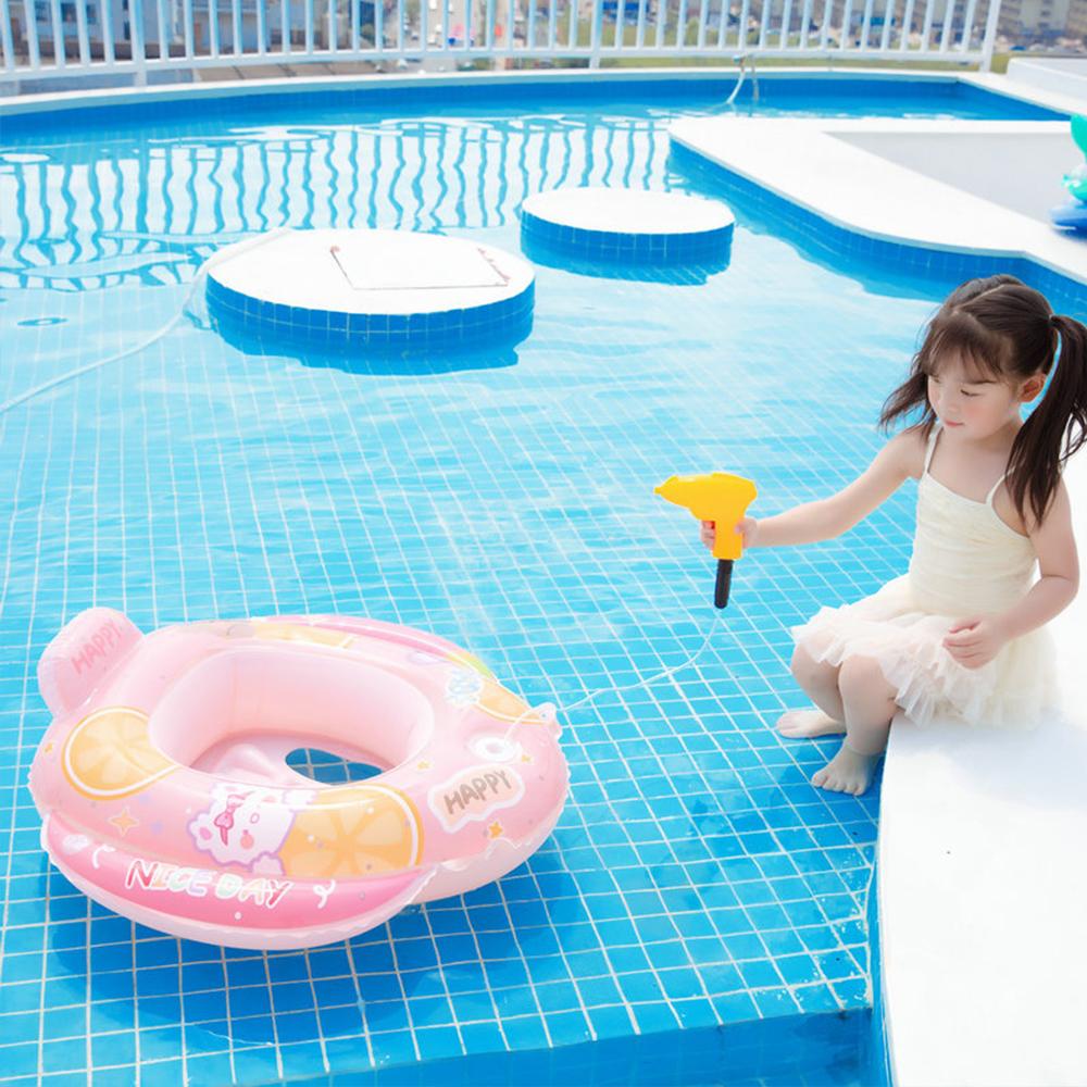 Baby learns to swim inflatable seat with handle and interactive swimming ring with water gun