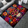 1PC Skull Dark Gothic Pattern Printed Carpet Rug for Living Room Bedroom Home Sofa Decoration,Non-slip Floor Mat Floor Mat