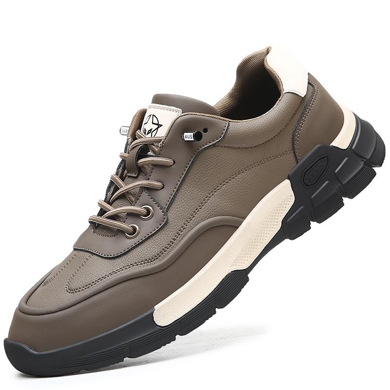 

Fashion Male Comfortable Casual Shoes Leather Lace-Up Flats Mens Lightweight Sneakers New Male Driving Shoe Outdoor Men s Skate Shoes 44 хаки